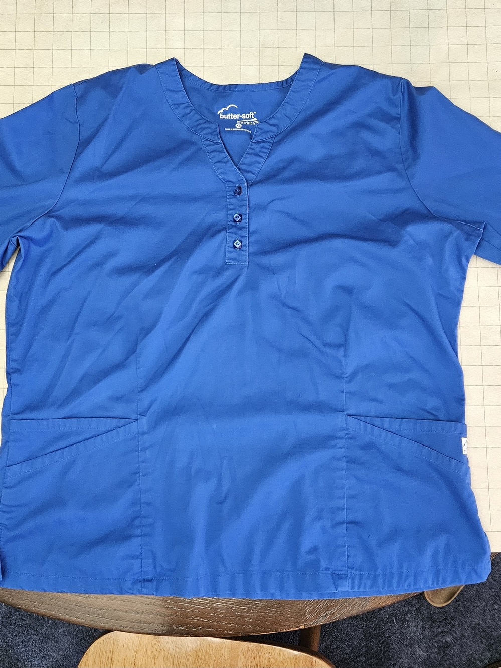Uniform Advantage Butter-Soft V-Neck Scrub Top in Royal Blue